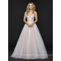 Alabaster Ombred Tulle Keyhole Back with Corset Detail and Lace Scallop Accent Wedding Dress with Full Ombre Tulle Skirt